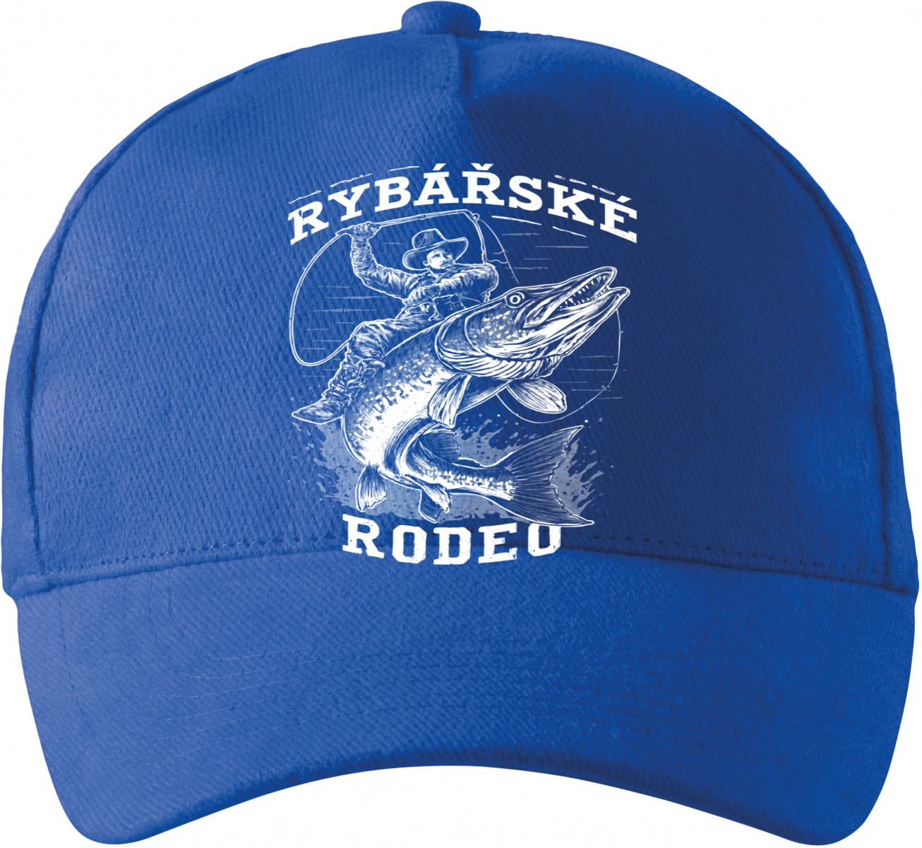 Rybářské rodeo, štika, bílý potisk