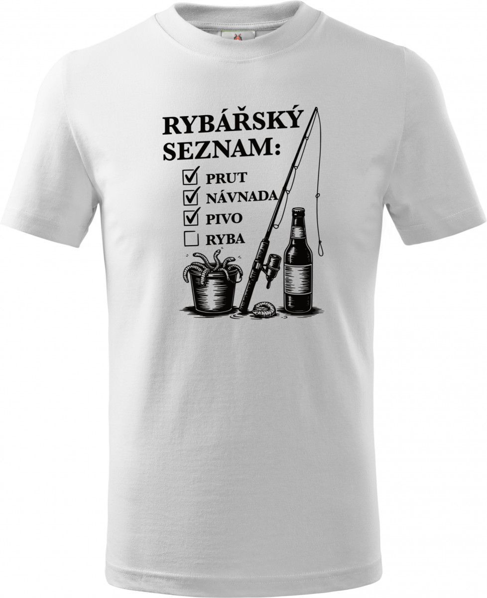 Rybářský seznam, černý potisk