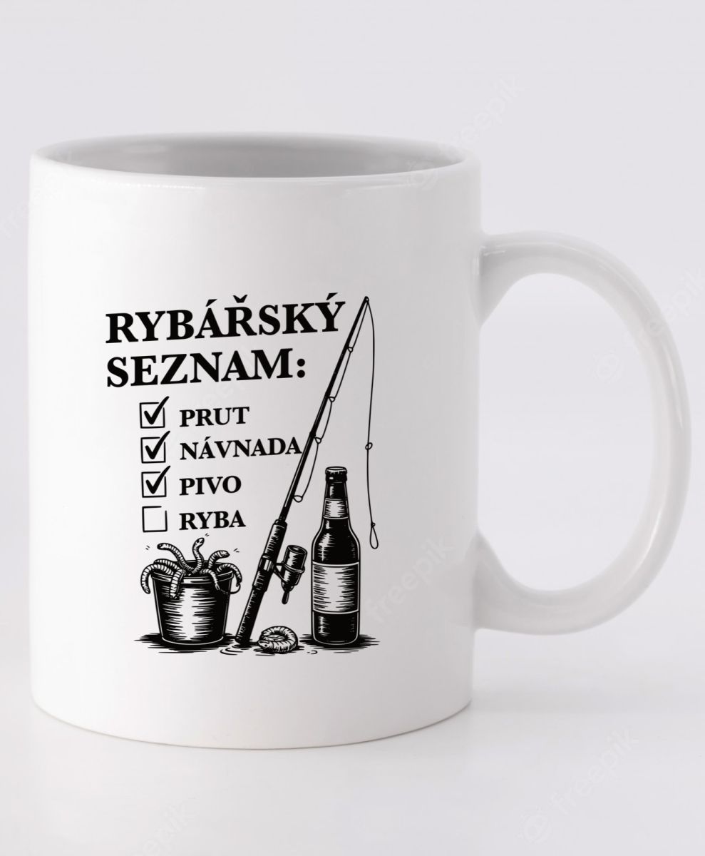 Rybářský seznam, černý potisk