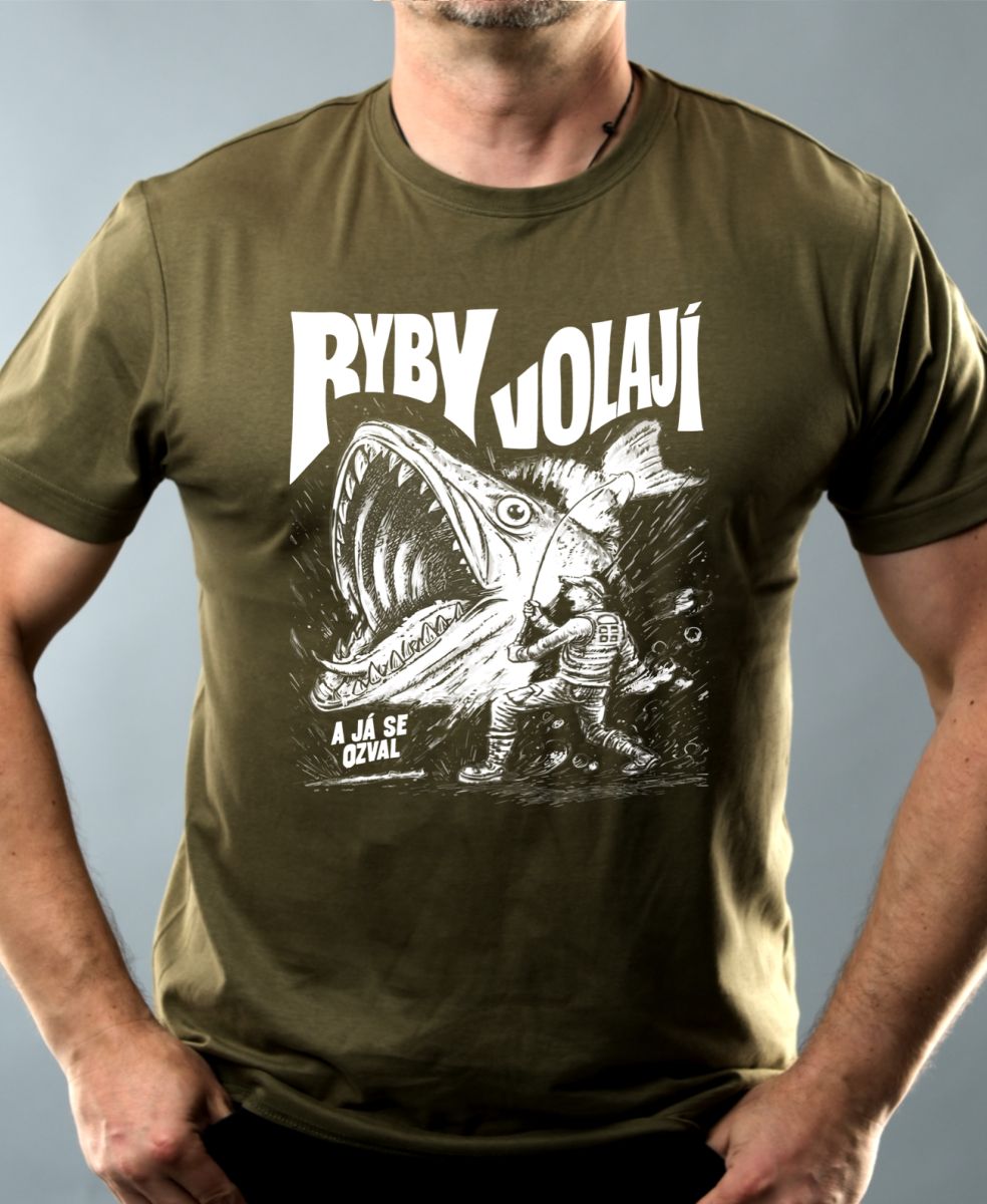 Ryby volají, bílý potisk Ryby volají, bílý potisk