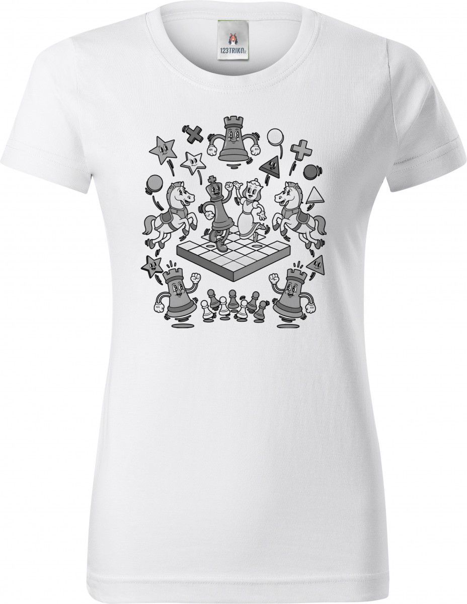 Šachová partie, černý potisk