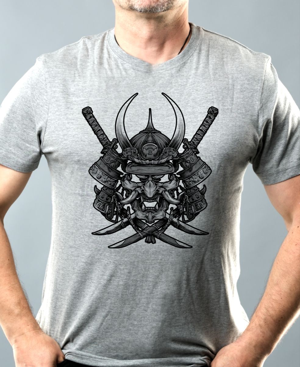 Samurajská maska Oni, černý tisk