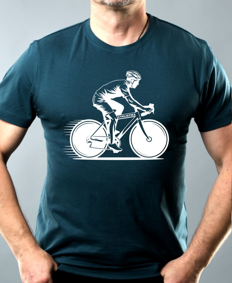 Shadow cyklista, V1, bílý potisk