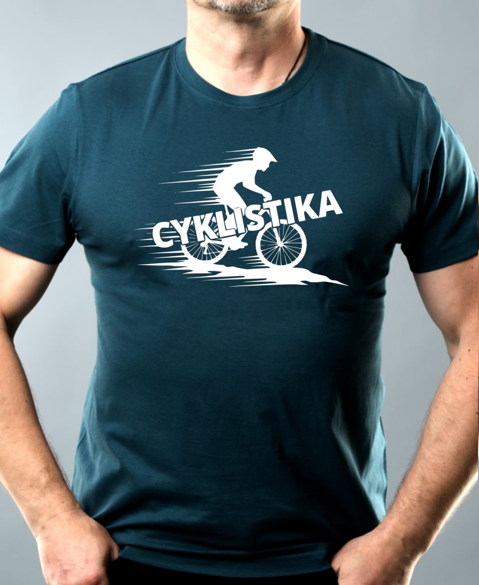 Shadow cyklista, V2, bílý potisk