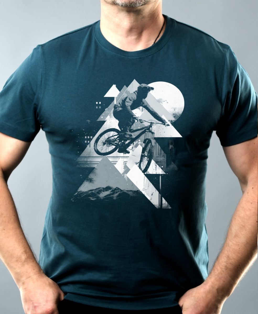 Abstraktní horské kolo, bílý potisk