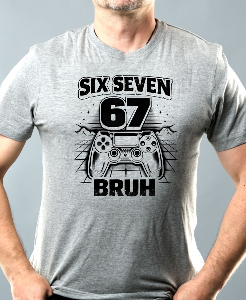 Six seven bruh gaming, V2, černý tisk Six seven bruh gaming, V2, černý tisk