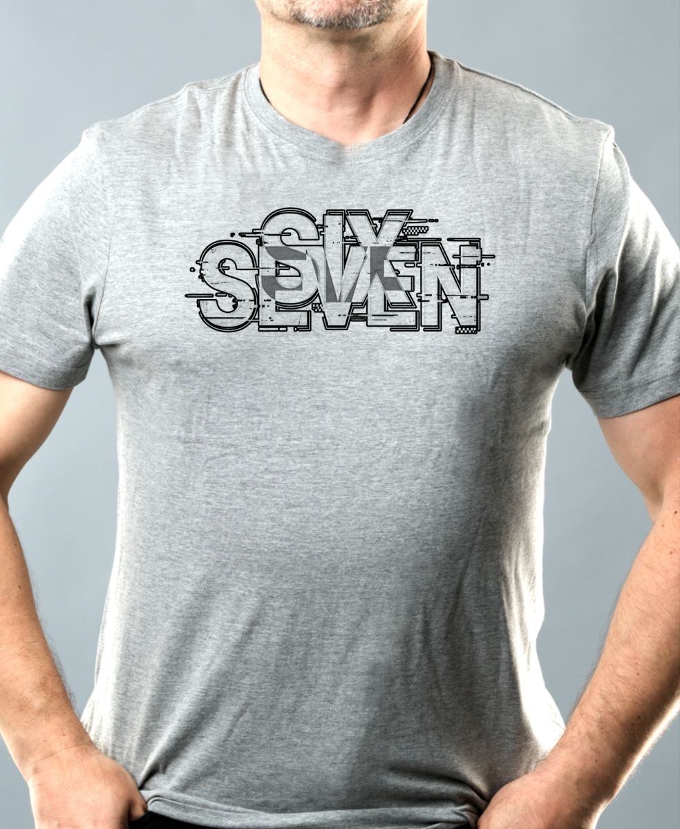 Six seven glitch, černý tisk