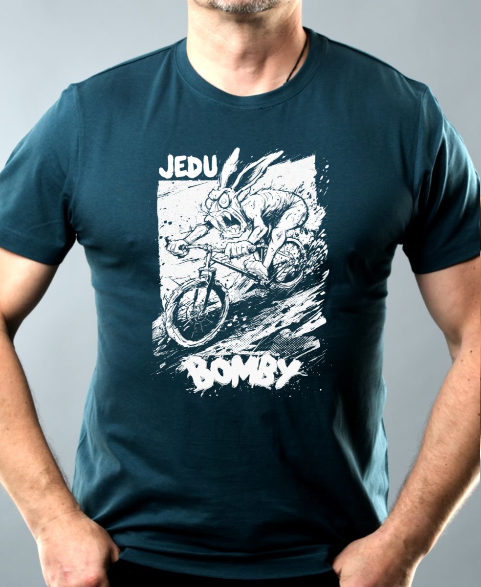 Sjezdař, jedu bomby, V2, bílý potisk