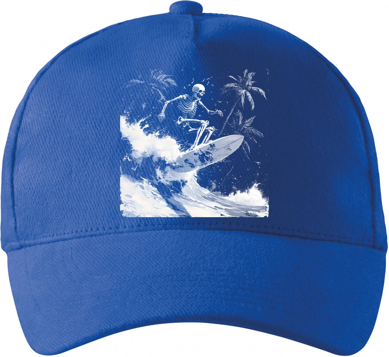 Skeleton na surfu, bílý potisk