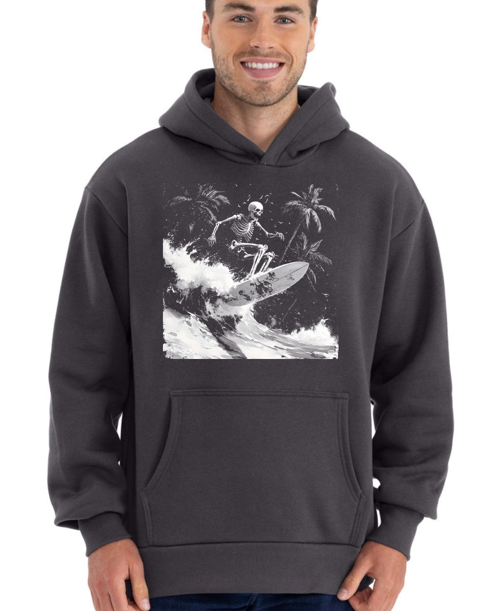 Skeleton na surfu, bílý potisk