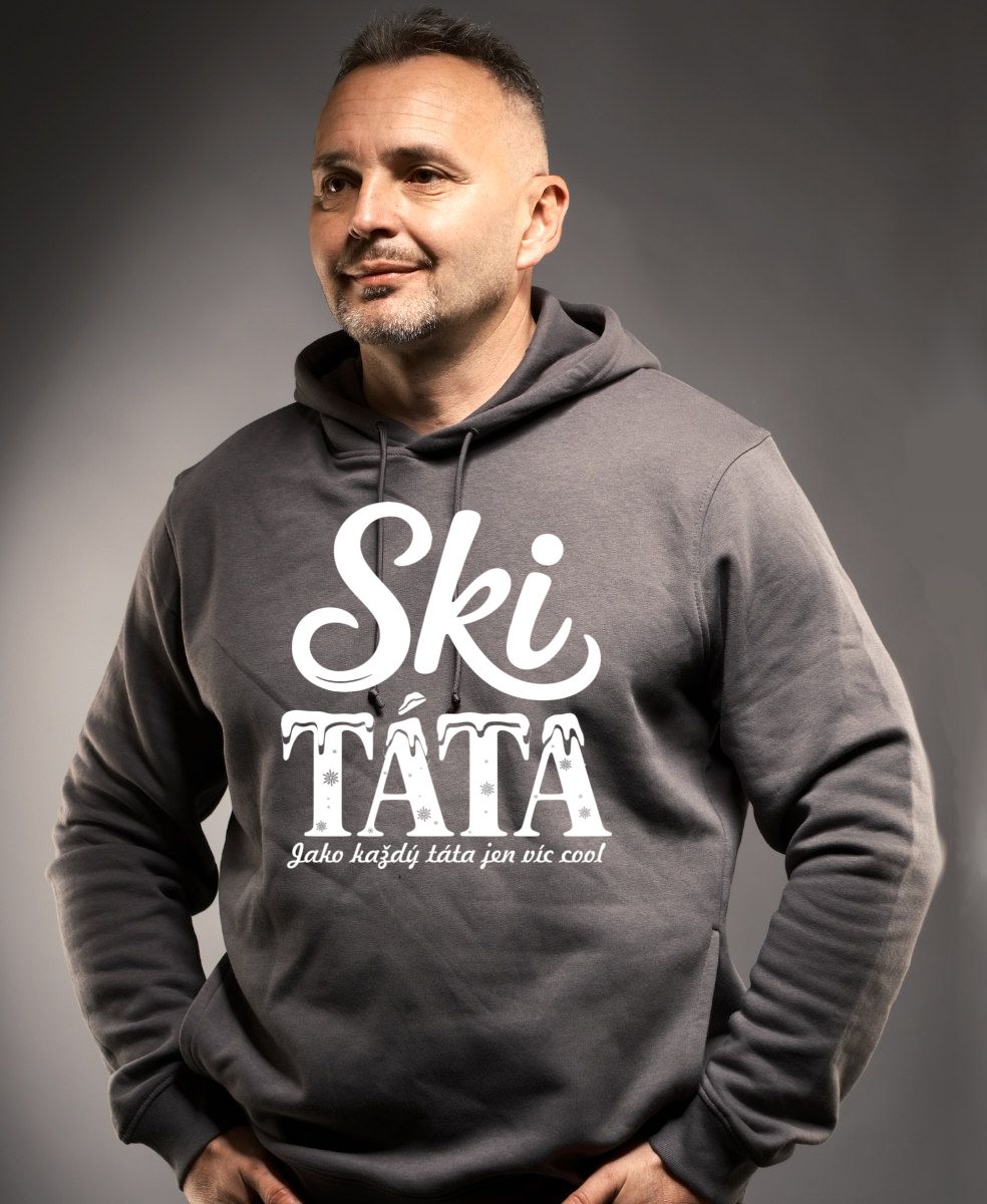 Ski táta.Jako každý táta jen víc cool, bílý tisk