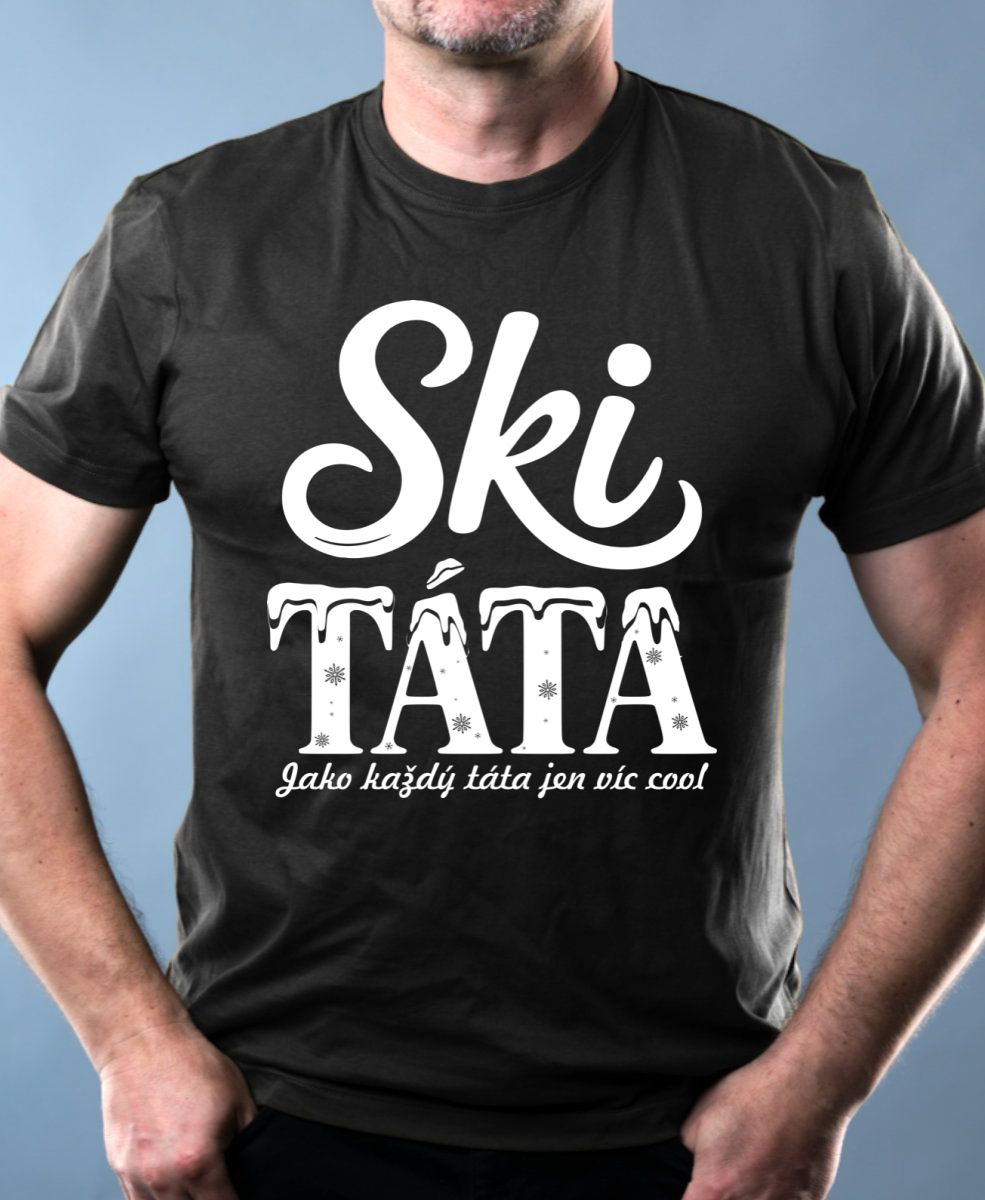 Ski táta.Jako každý táta jen víc cool, bílý tisk