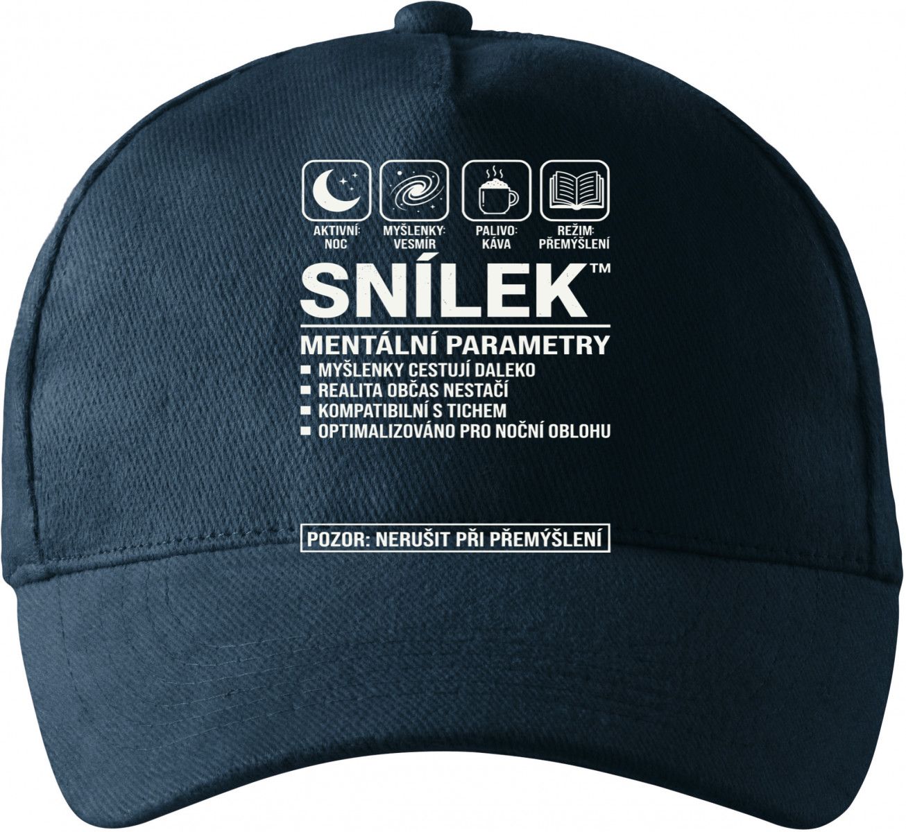 Snílek, bílý potisk