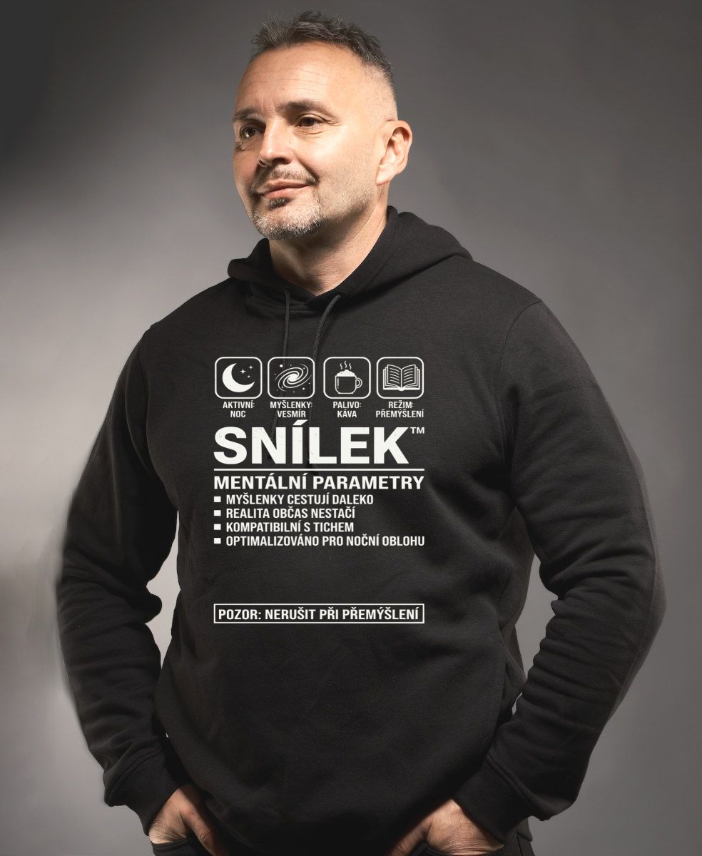 Snílek, bílý potisk