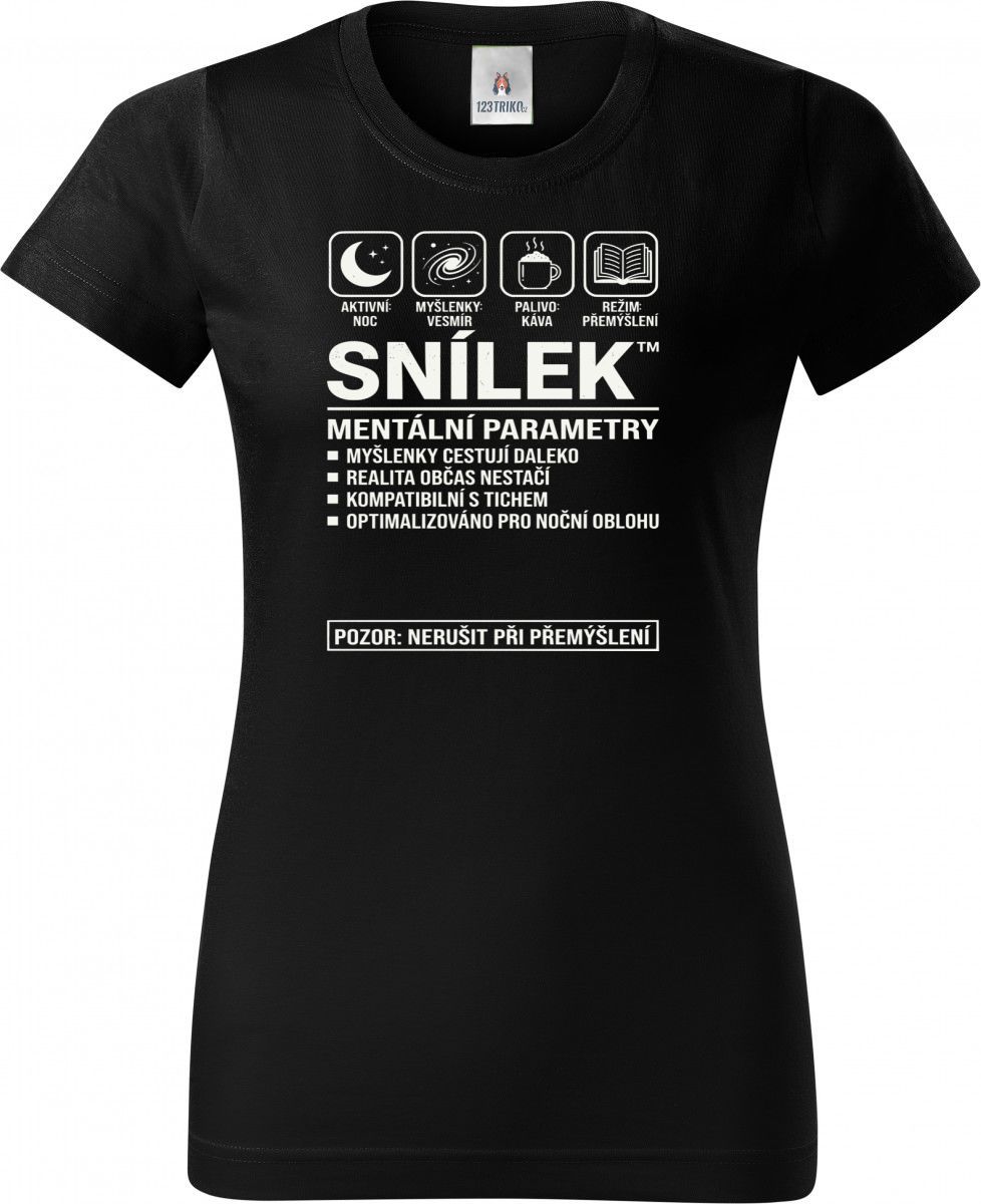 Snílek, bílý potisk