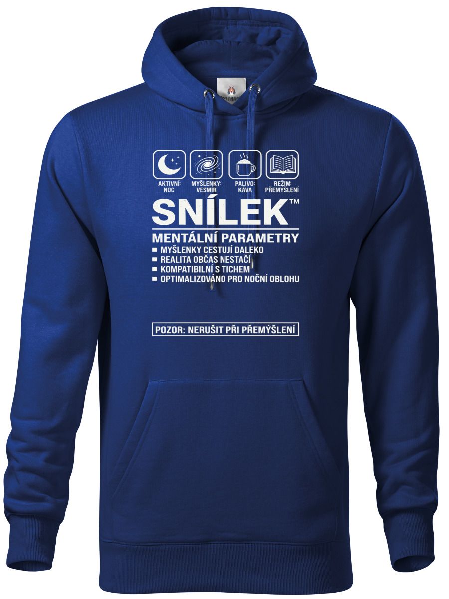 Snílek, bílý potisk