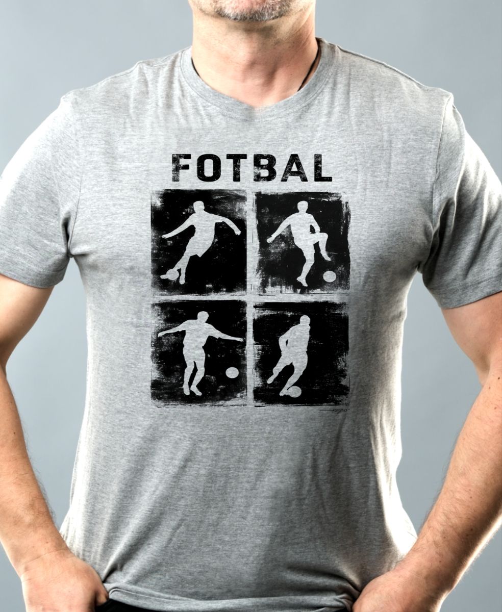 Retro fotbalová čtyřka, černý tisk