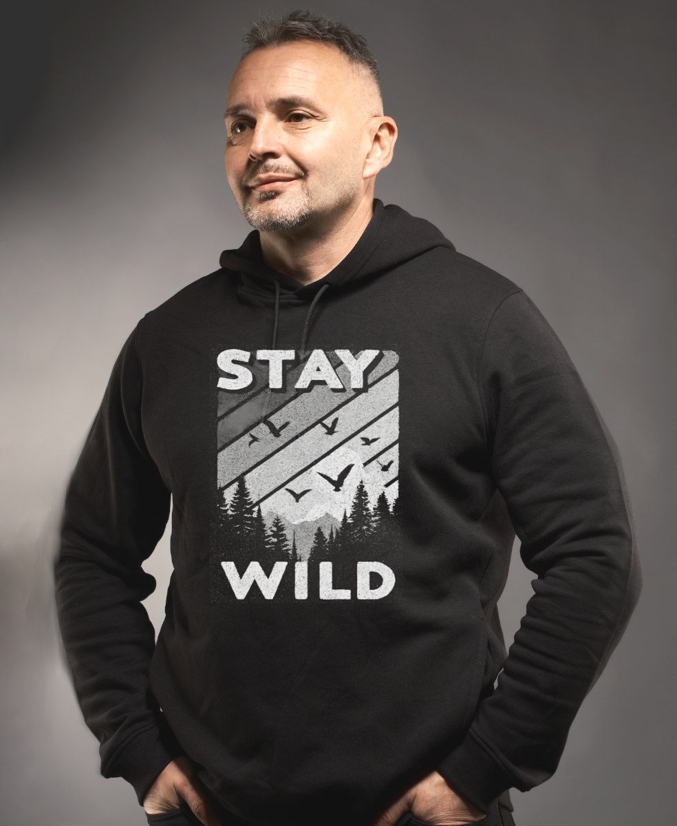 Stay Wild, V1, bílý potisk