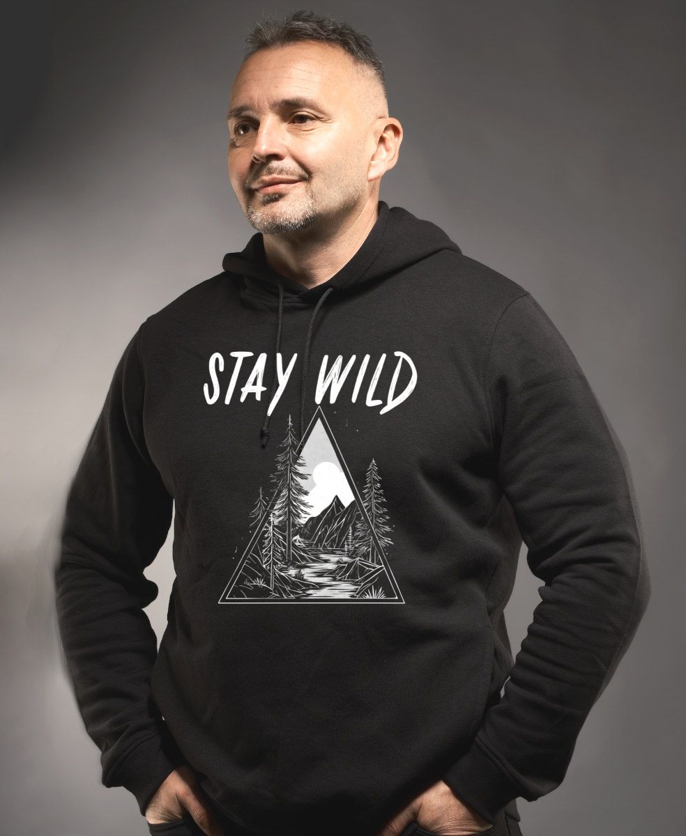 Stay Wild, V2, bílý potisk