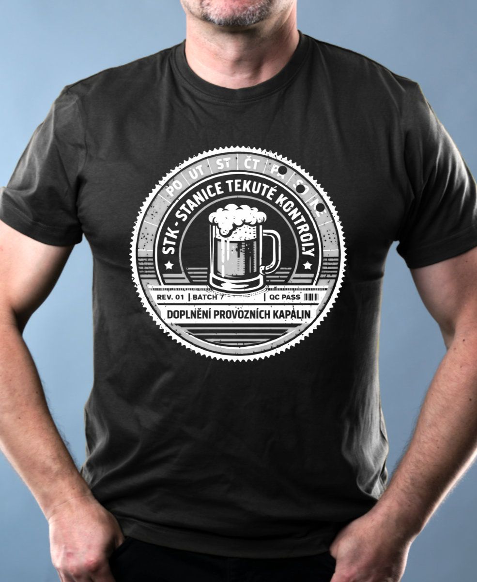 STK, stanice tekuté kontroly, bílý potisk