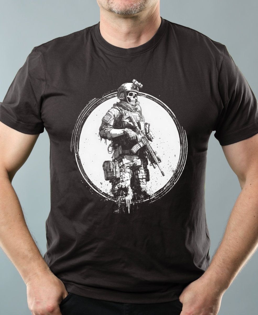 Taktický kostlivec, bílý tisk Taktický kostlivec, bílý tisk