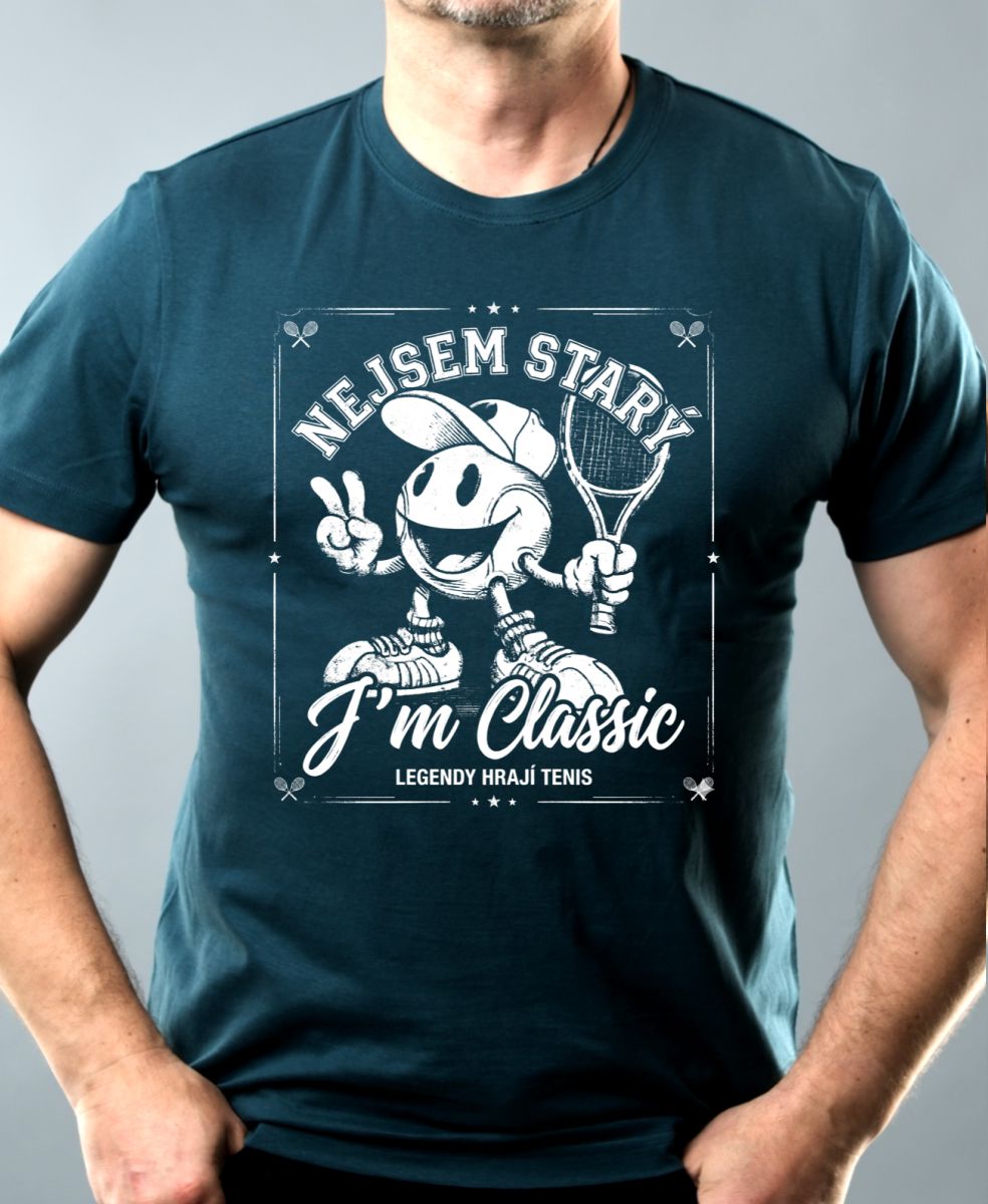 Tenisový klasik, bílý potisk