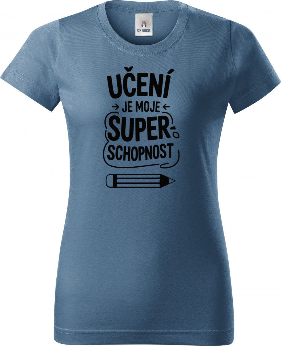 Učení je moje super schopnost, černý potisk