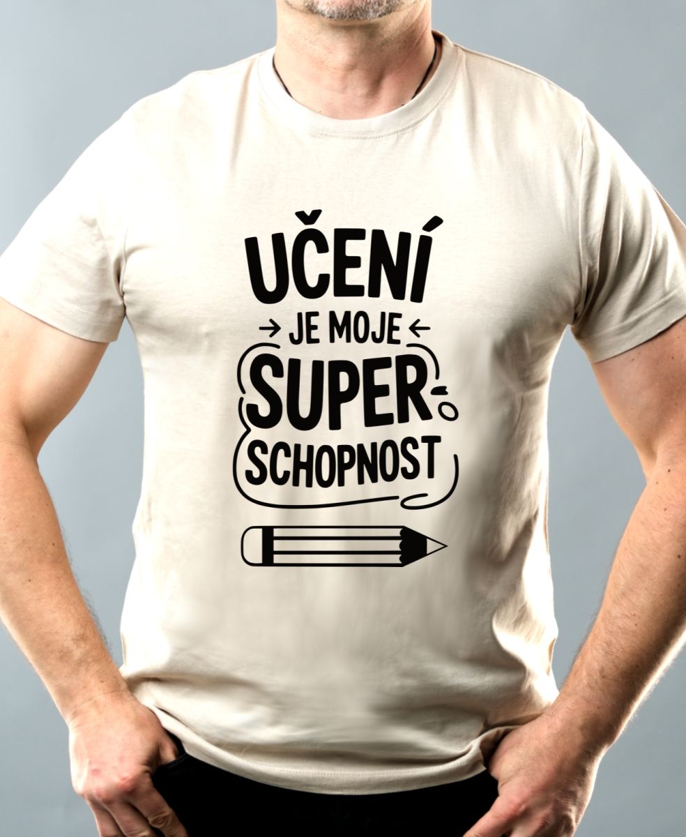 Učení je moje super schopnost, černý potisk