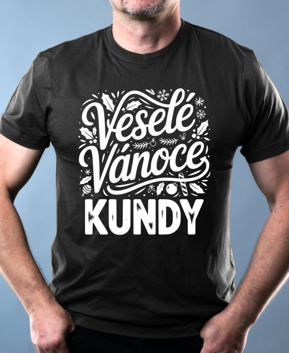 Veselé Vánoce kundy, bílý tisk