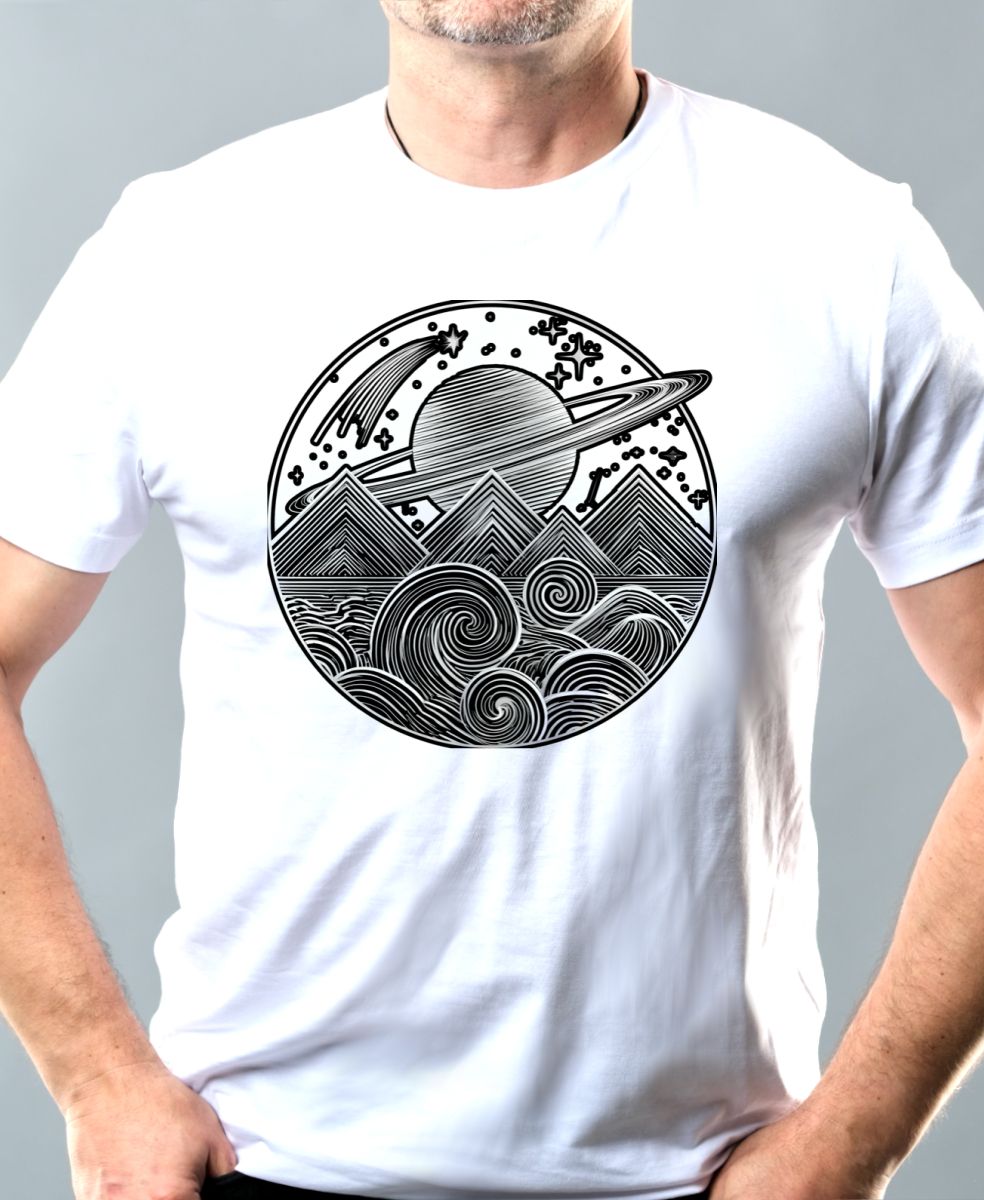 Vesmírná krajina, černý tisk