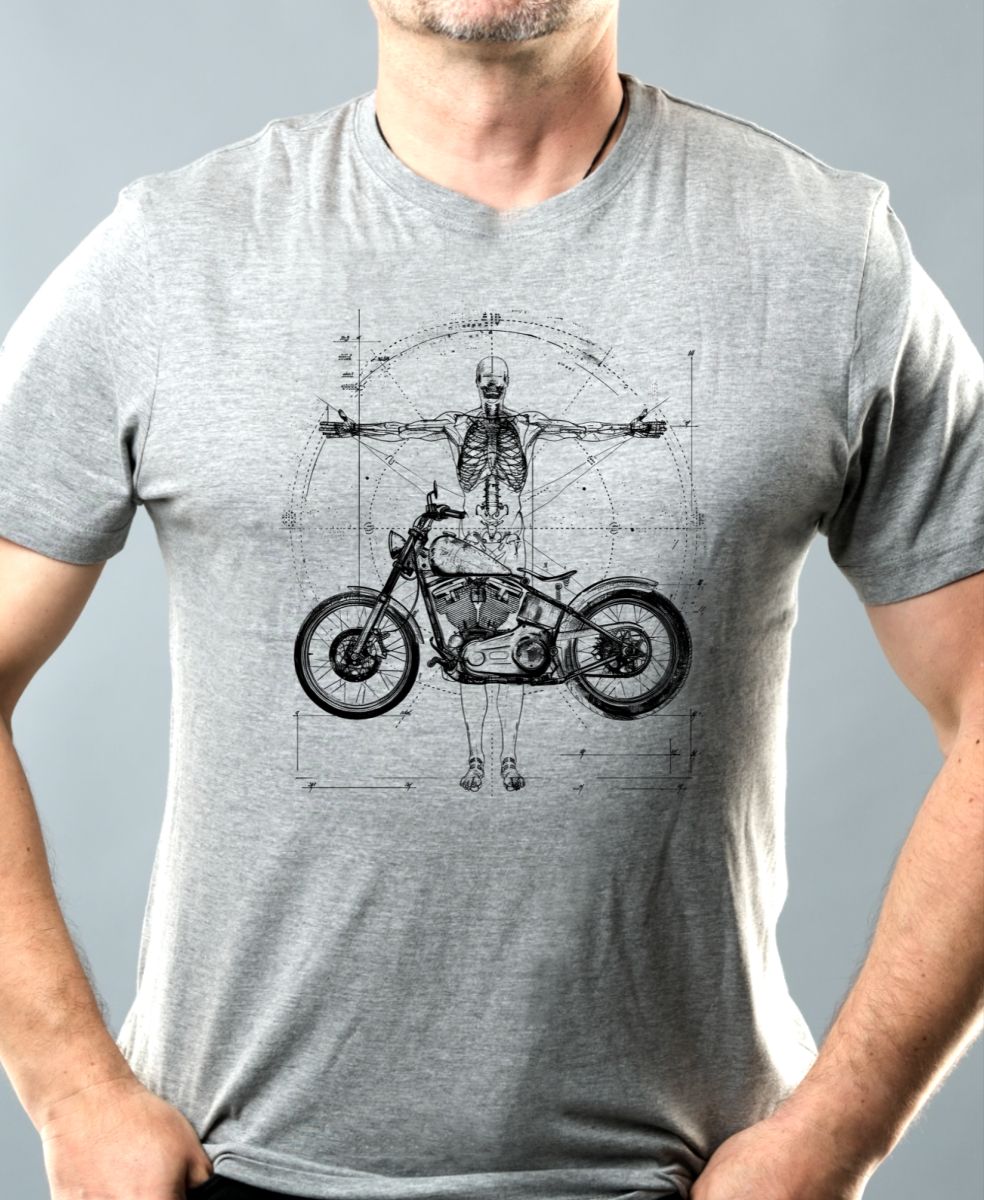Vitruviánský motorkář, černý tisk
