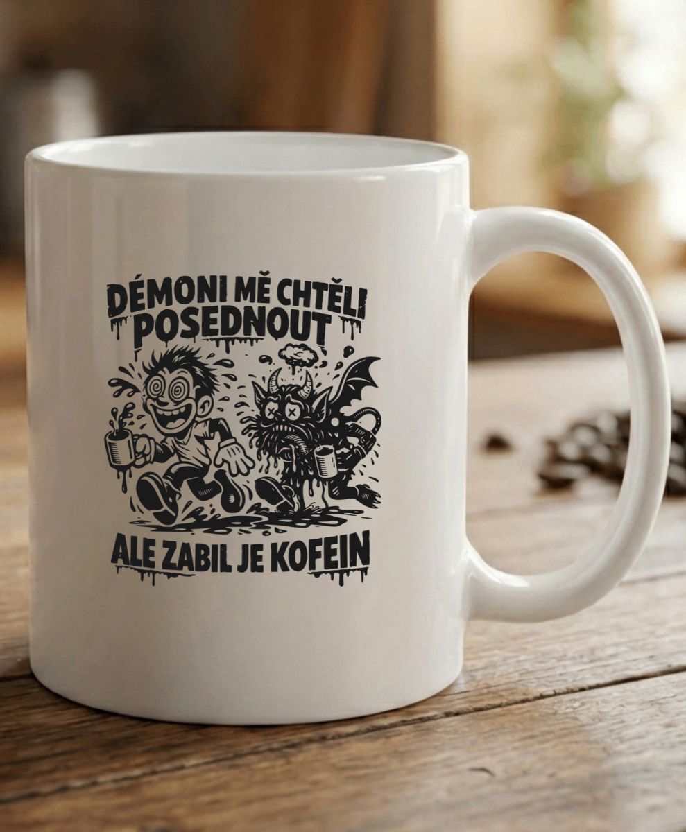 Zabil je kofein, černý tisk