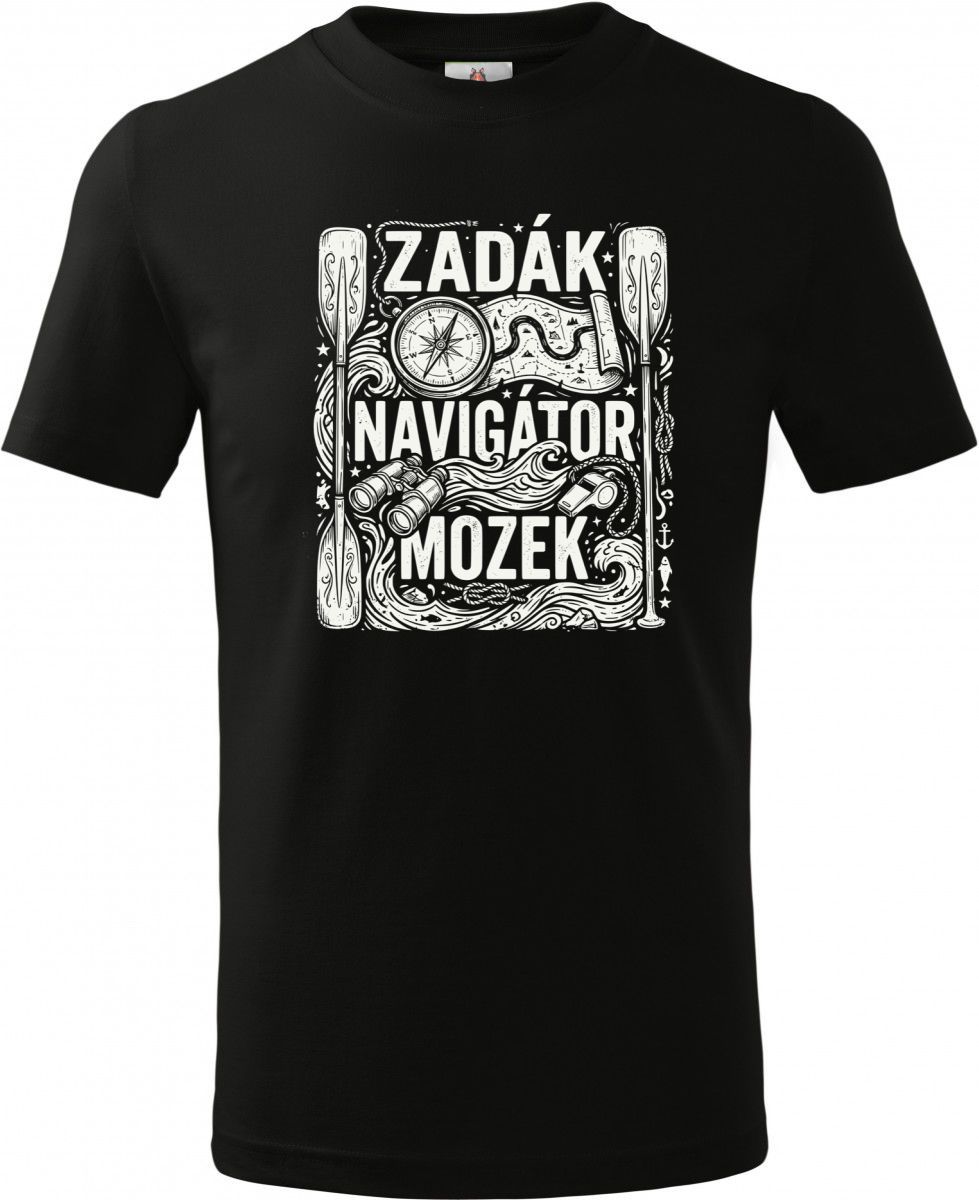 Zadák - navigátor a mozek,  bílý potisk