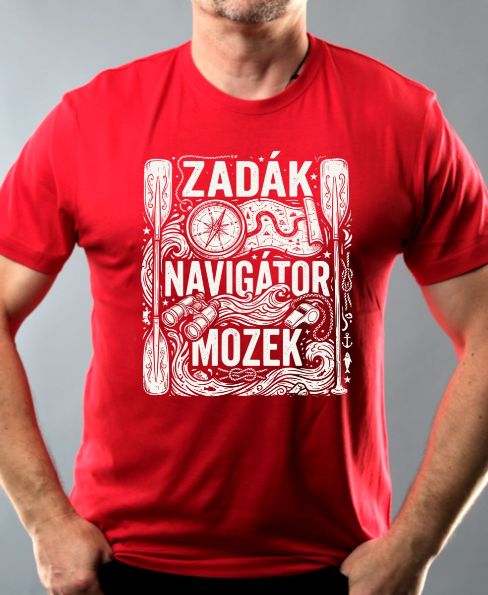 Zadák - navigátor a mozek,  bílý potisk