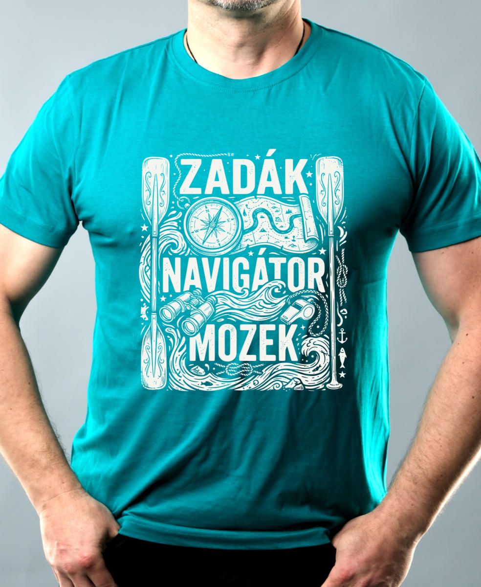 Zadák - navigátor a mozek,  bílý potisk