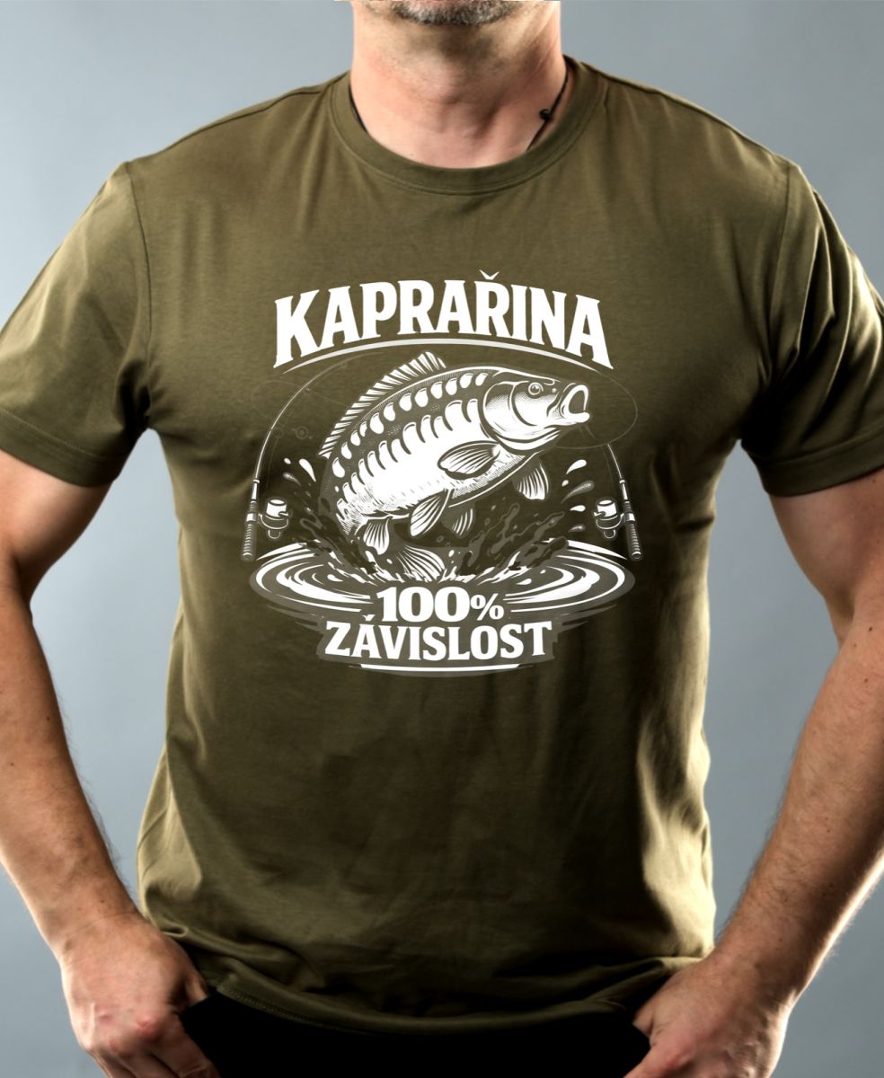 Závislost na kaprech, bílý potisk