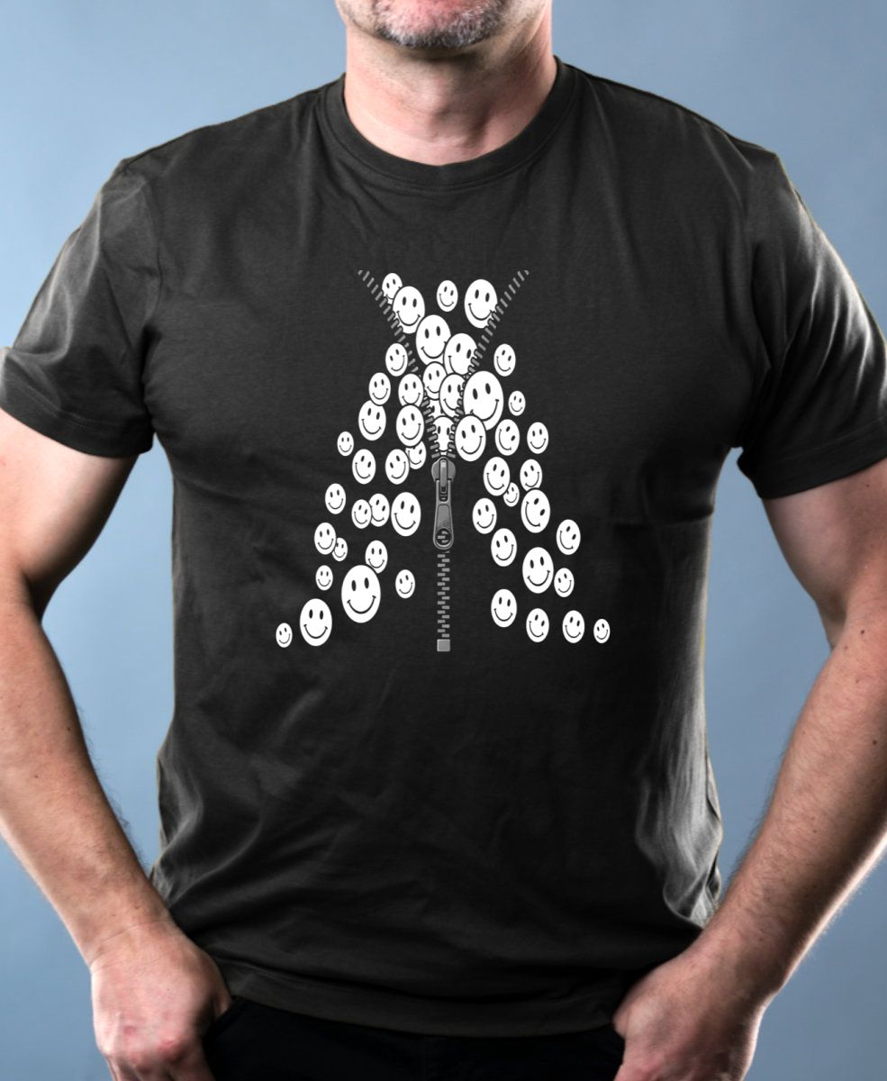 Zip plný úsměvů, bílý tisk