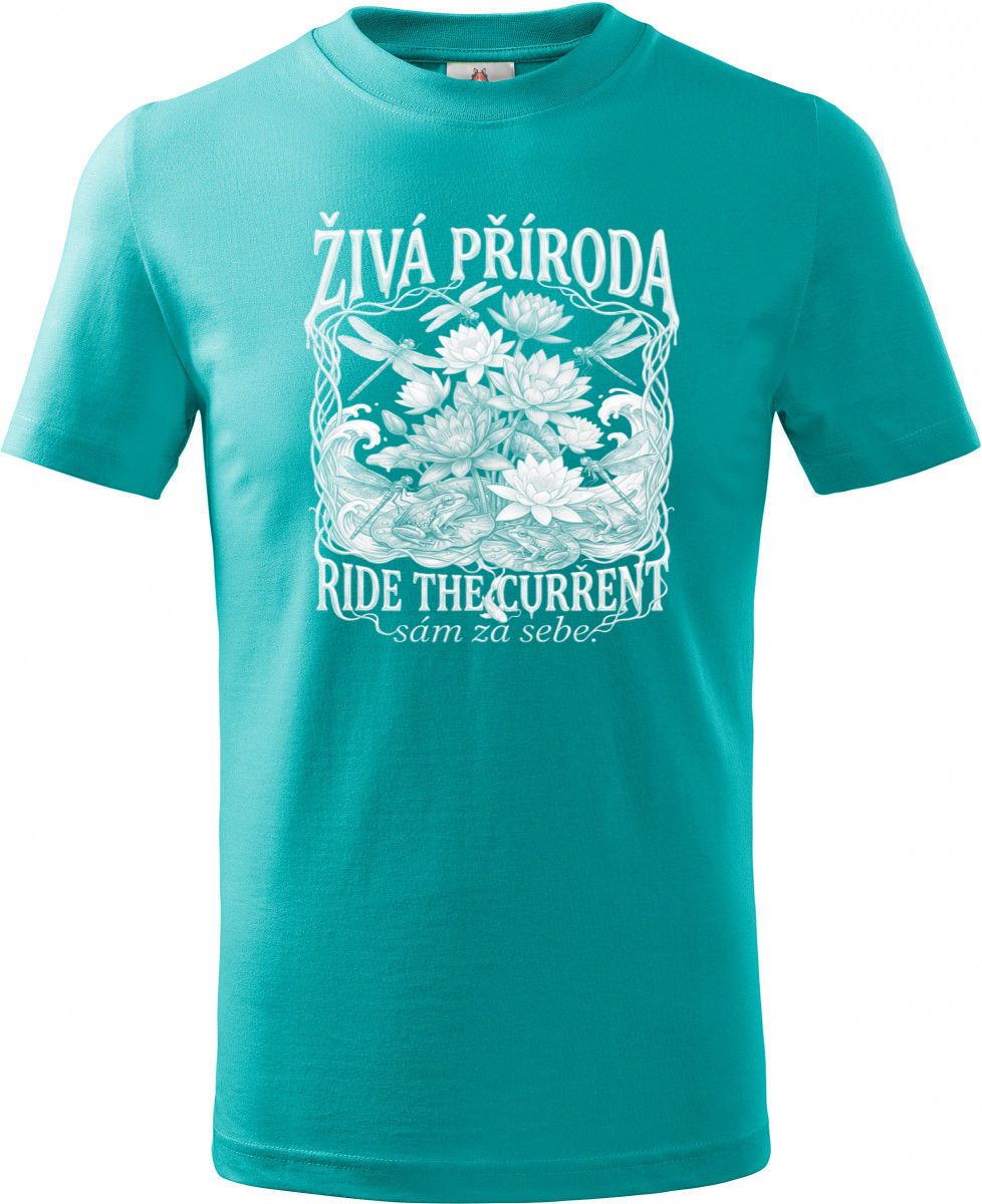 Živá příroda - Ride the current, bílý potisk