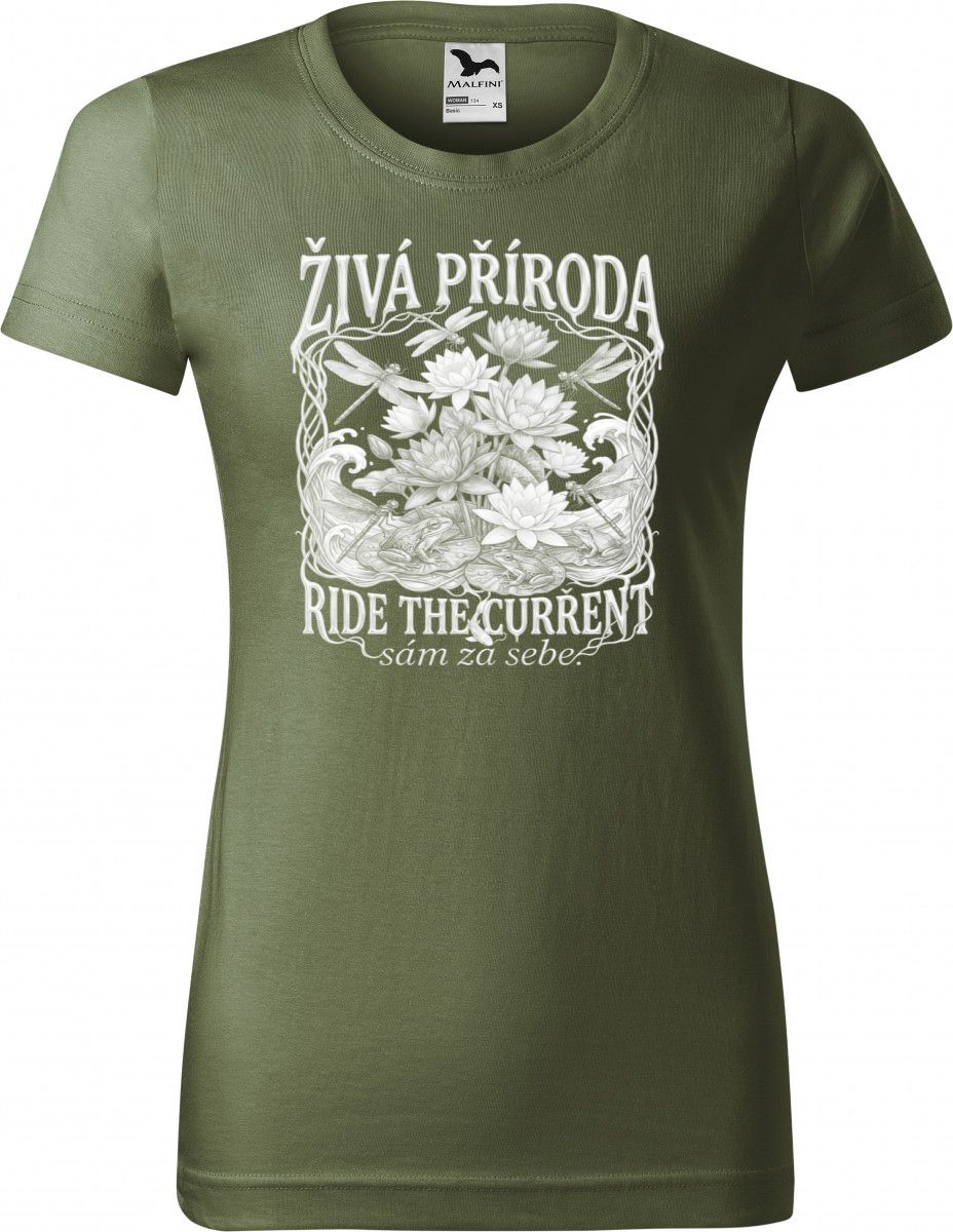 Živá příroda - Ride the current, bílý potisk