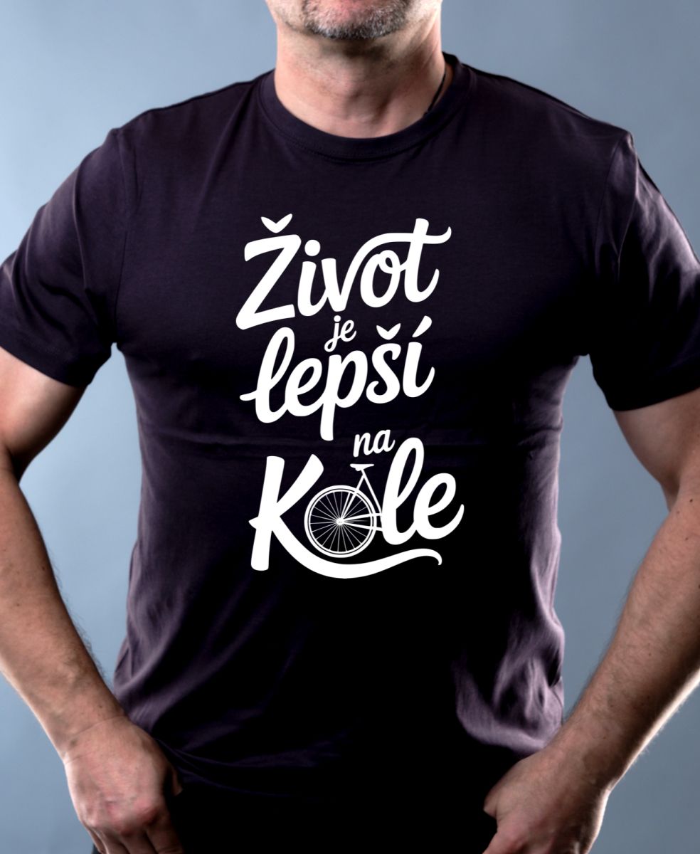 Život je lepší na kole, bílý potisk