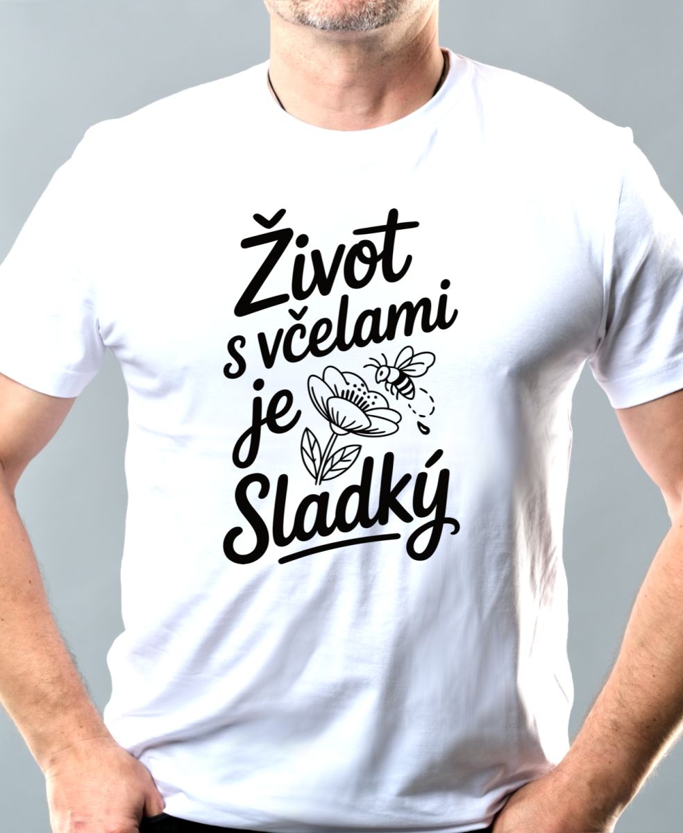 Život s včelami je sladký, černý potisk