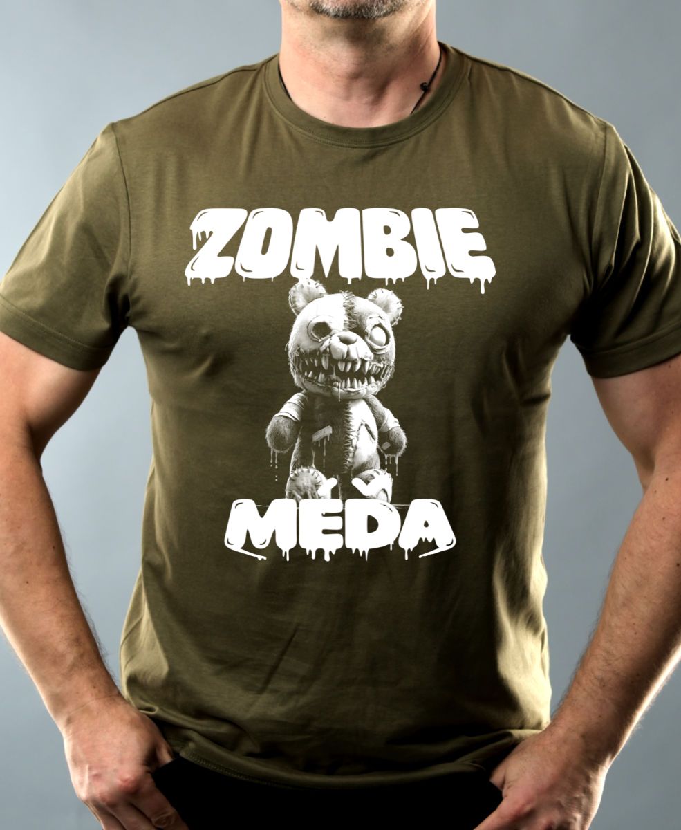 Zombie méďa, V2, bílý potisk