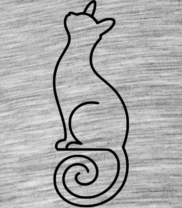 Divoká linie kočka, černý potisk Divoká linie kočka, černý potisk - Obrázek 2