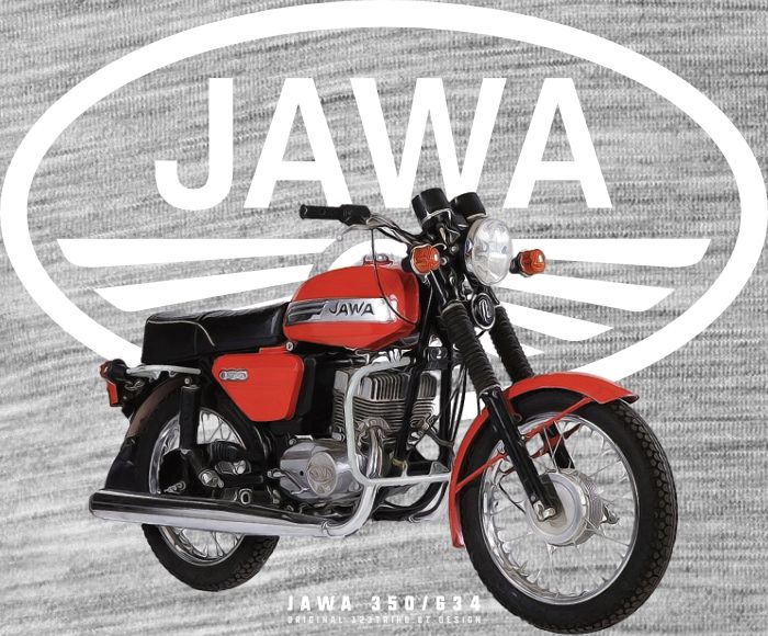 Jawa 350/634, bílé logo. Retro