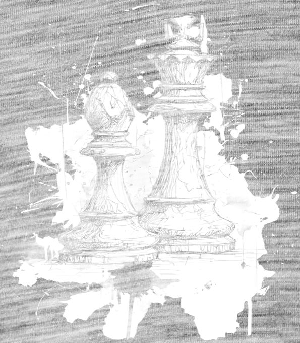 Královská hra, šachy, bílý potisk Královská hra, šachy, bílý potisk - Obrázek 2