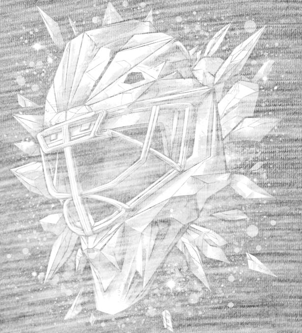 Ledová brankářská maska, bílý potisk Ledová brankářská maska, bílý potisk - Obrázek 2