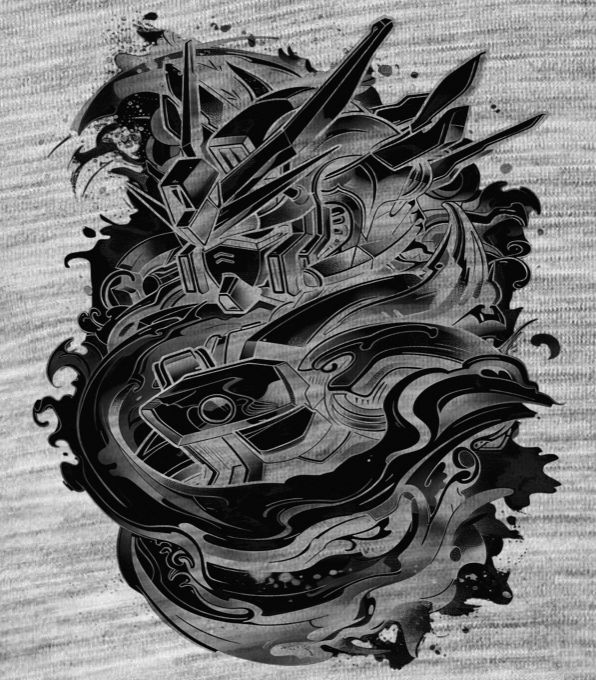 Mech Gundam, V2, černý tisk Mech Gundam, V2, černý tisk - Obrázek 2