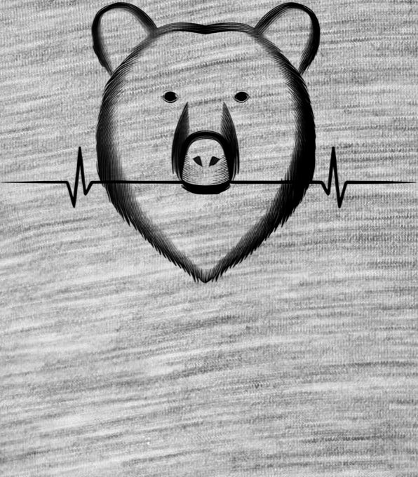 Medvědí EKG, černý potisk Medvědí EKG, černý potisk - Obrázek 2