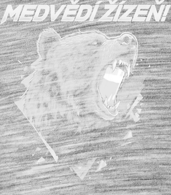 Medvědí žízeň, bílý potisk Medvědí žízeň, bílý potisk - Obrázek 2