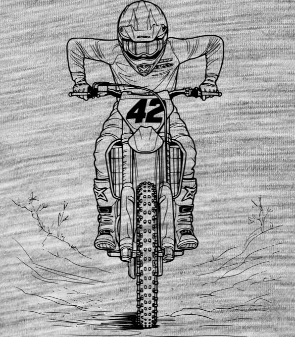 Motokrosový jezdec, černý tisk Motokrosový jezdec, černý tisk - Obrázek 2